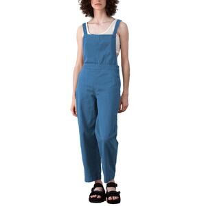 Ali Golden Fitted Jumper Bib Overalls French Blue Cotton Wide Leg Pockets Med